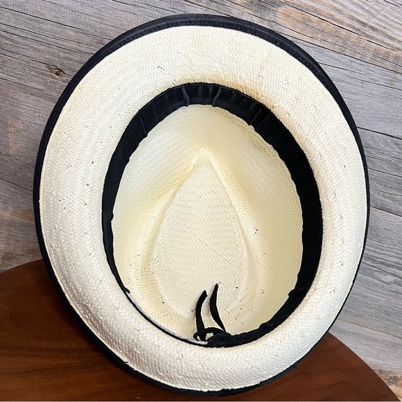SALE TODAY!✨Tommy Bahama Cream/Black Stylish Straw Raffia Hat - Picture 12 of 15